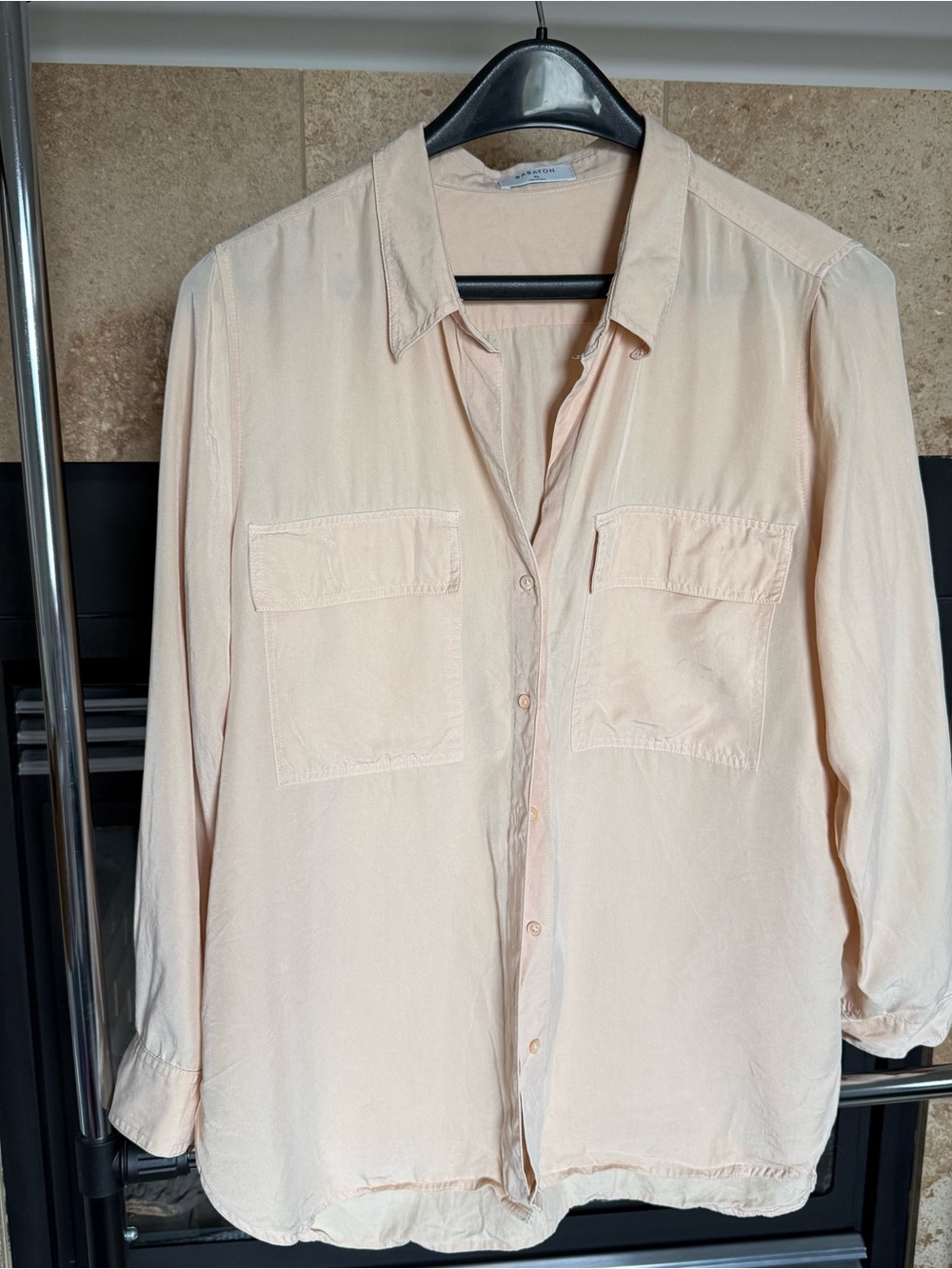 Light Peach Babaton Boyfriend Button-Up Shirt